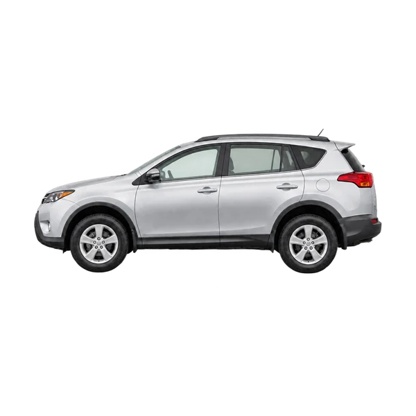 silver 2013 Toyota RAV4 side (facing left) view