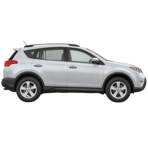 silver 2013 Toyota RAV4 side (facing right) view