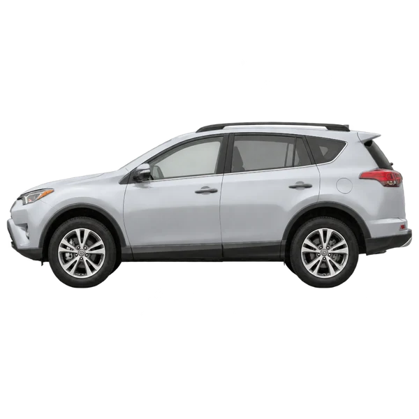 Toyota RAV4 2016 en plateado, vista lateral (mirando a la izquierda)