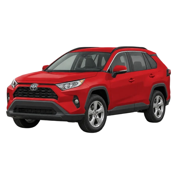 2021 Toyota RAV4 in rot, Ansicht: Dreiviertelansicht vorne (nach links gerichtet)