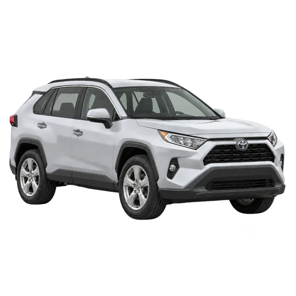 2021 Toyota RAV4 in Silber, Ansicht: Dreiviertelansicht vorne (nach rechts)