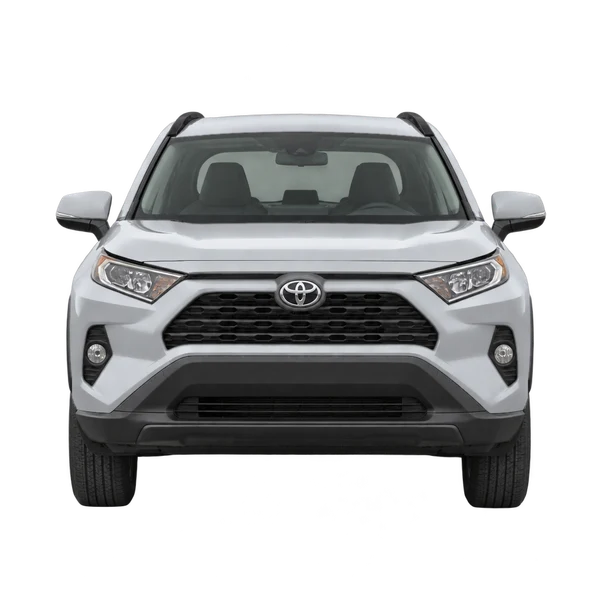 Toyota RAV4 2022 باللون فضي، منظر أمامي