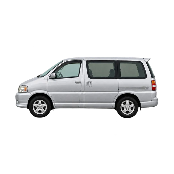 Toyota Regius 2000 باللون فضي، منظر جانبي (متجه إلى اليسار)