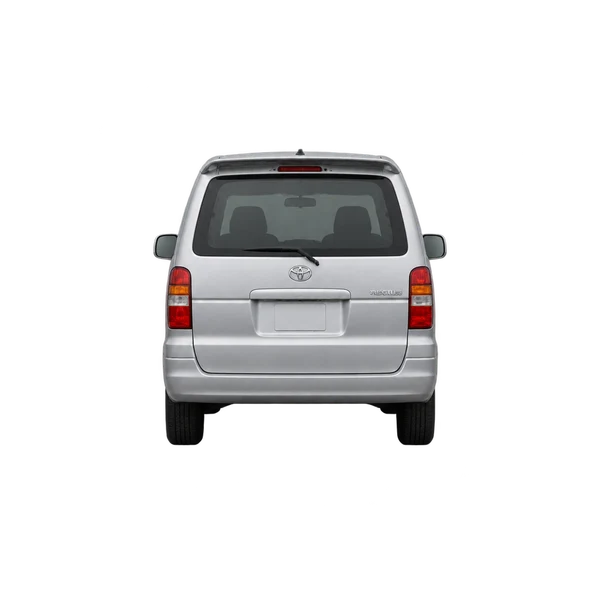 Toyota Regius 2005 باللون فضي، منظر من الخلف