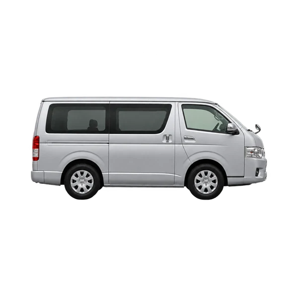 Toyota Regius 2020 باللون فضي، منظر منظر جانبي (باتجاه اليمين)
