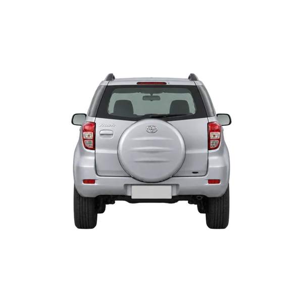 Toyota Rush 2010 en plateado, vista trasera