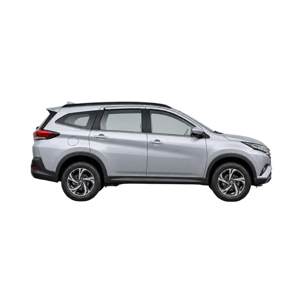 Toyota Rush 2020 argent, vue profil (tourné vers la droite)
