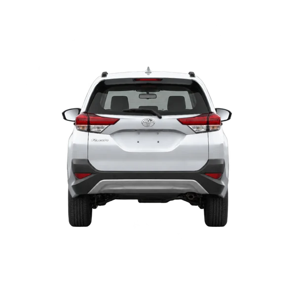 Toyota Rush 2024 prata, vista traseira