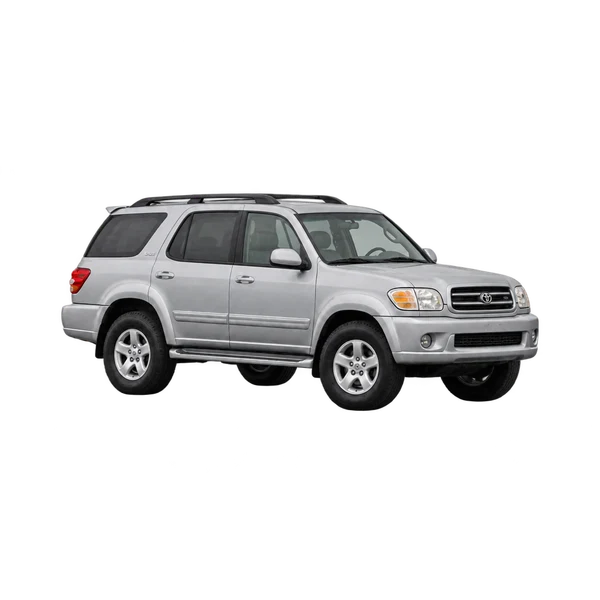Toyota Sequoia 2005 en plateado, vista frontal tres cuartos (hacia la izquierda)