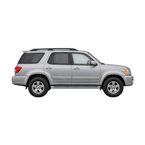 Toyota Sequoia 2005 en plateado, vista lateral (hacia la derecha)