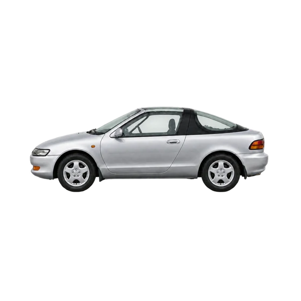 Toyota Sera 1995 en plateado, vista lateral (mirando a la izquierda)
