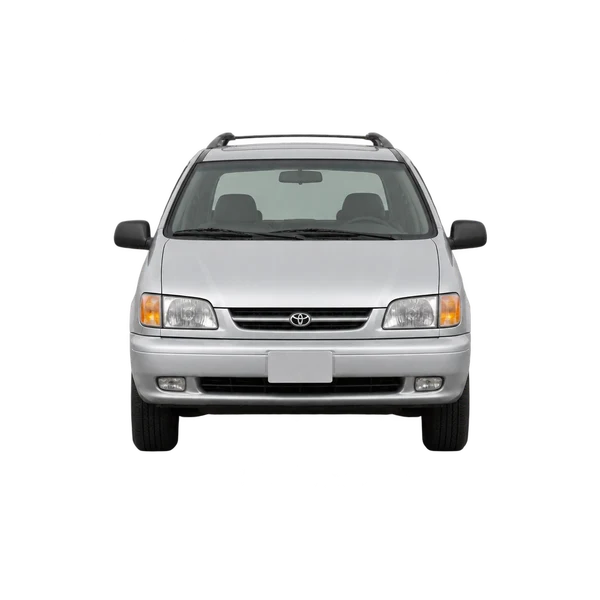 Toyota Sienna 1995 باللون فضي، منظر أمامي