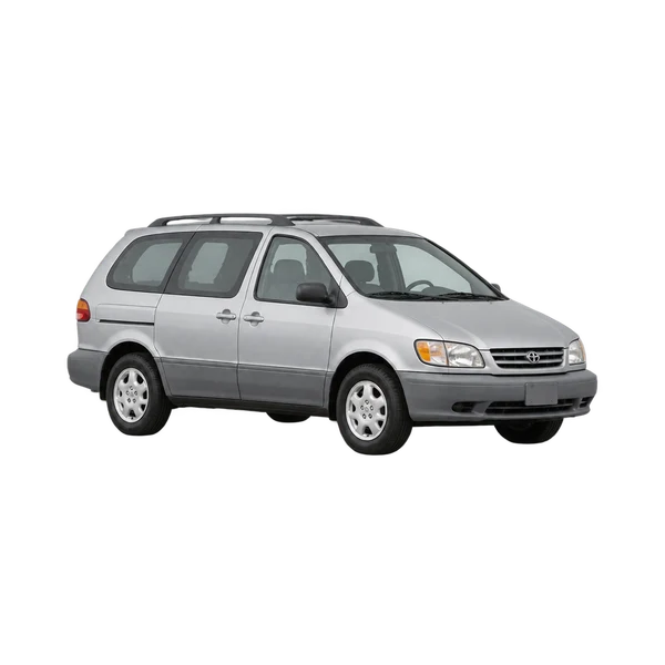 シルバーの2000 Toyota Sienna(フロントスリークォーター(左向き)ビュー)