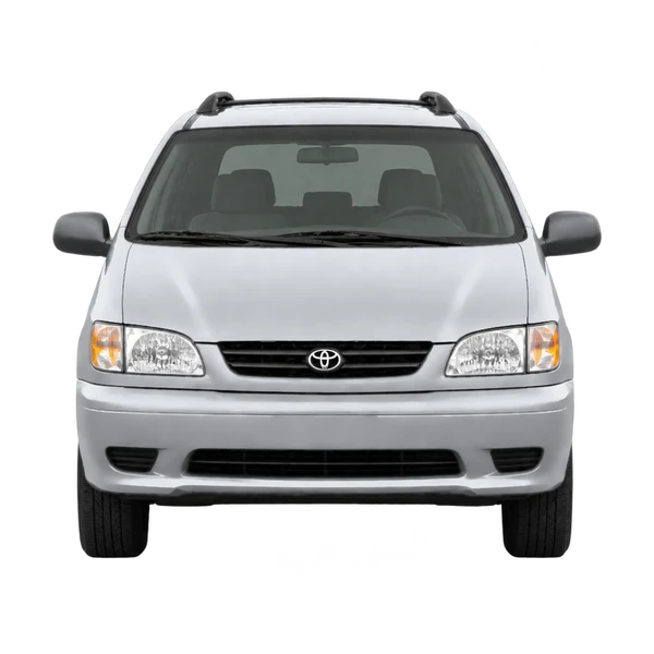 Toyota Sienna 2003 en plateado, vista frontal