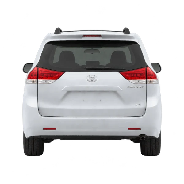 Toyota Sienna 2012 en plateado, vista trasera