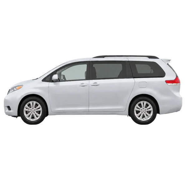 Toyota Sienna 2012 en plateado, vista lateral (mirando a la izquierda)