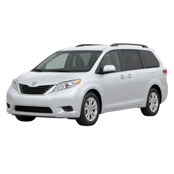 シルバーの2015 Toyota Sienna(フロントスリークォーター(左向き)ビュー)