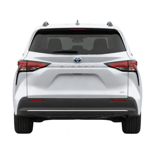 Toyota Sienna 2021 باللون فضي، منظر من الخلف