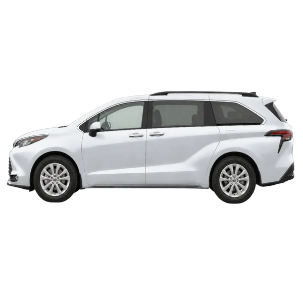Toyota Sienna 2026 argent, vue côté (vers la gauche)