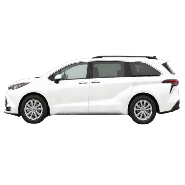 Toyota Sienna 2026 blanc, vue côté (vers la gauche)