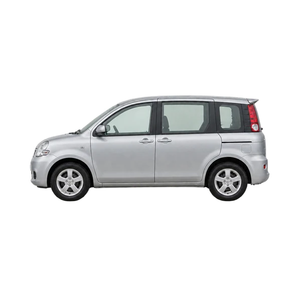シルバーの2005 Toyota Sienta（側面（左向き）ビュー）