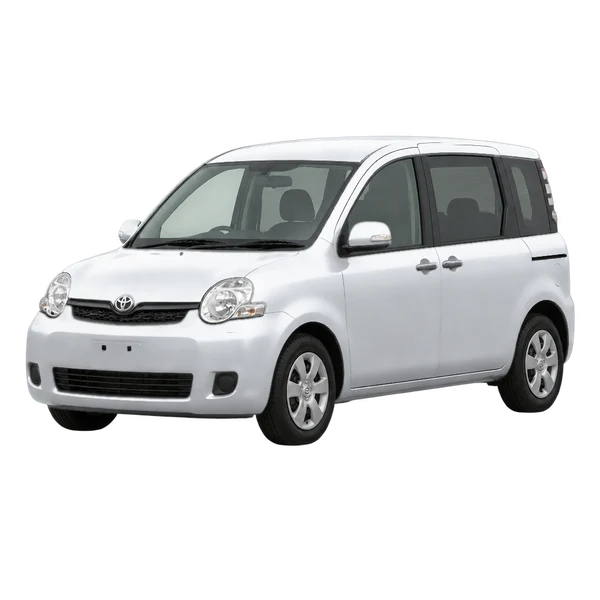 Toyota Sienta 2009 argent, vue trois-quarts avant (orienté vers la gauche)