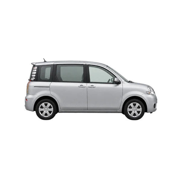シルバーの2010 Toyota Sienta（側面（右向き）ビュー）