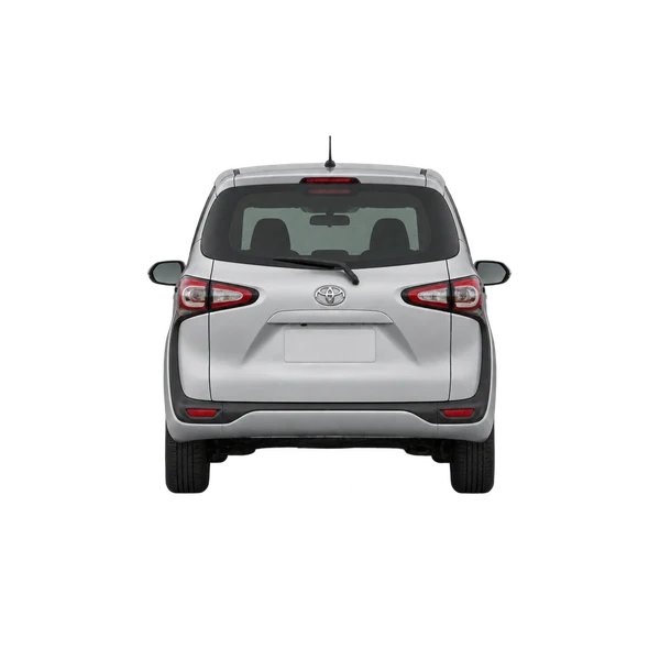 Toyota Sienta 2015 باللون فضي، منظر من الخلف
