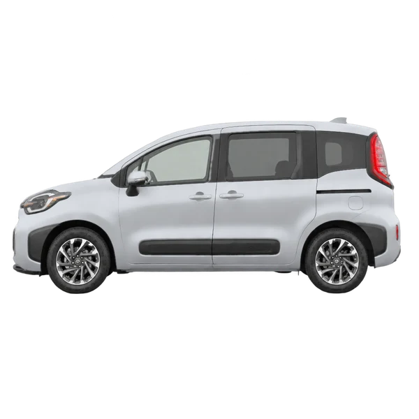 シルバーの2024 Toyota Sienta（側面（左向き）ビュー）