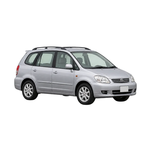 2000 Toyota Spacio in Silber, Ansicht: Dreiviertelansicht vorne (nach links gerichtet)