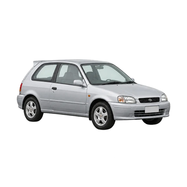 シルバーの2000 Toyota Starlet(フロントスリークォーター(左向き)ビュー)
