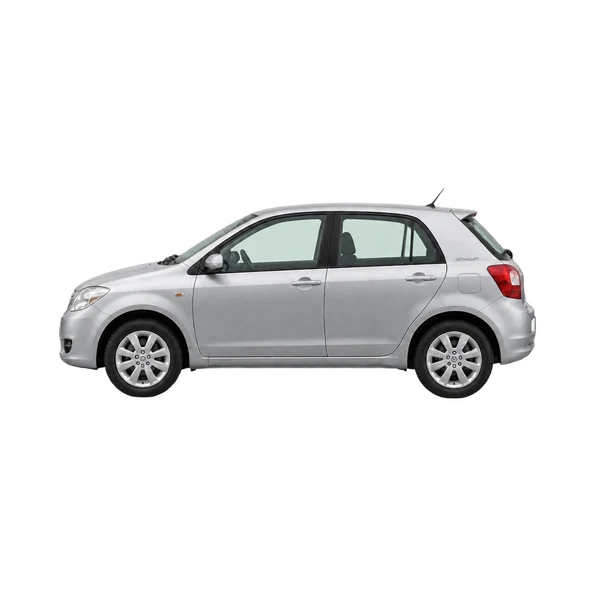 2010 Toyota Starlet in Silber, Ansicht: Seite (nach links gerichtet)