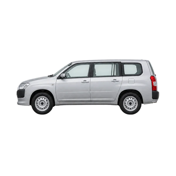 Toyota Succeed 2015 باللون فضي، منظر جانبي (متجه إلى اليسار)
