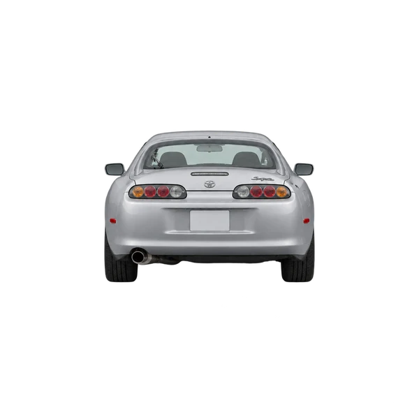 Toyota Supra 1995 باللون فضي، منظر من الخلف