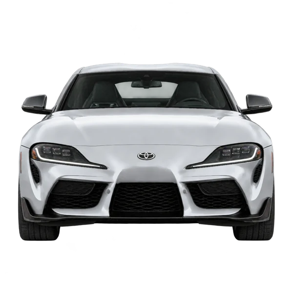 Toyota Supra 2020 باللون فضي، منظر أمامي