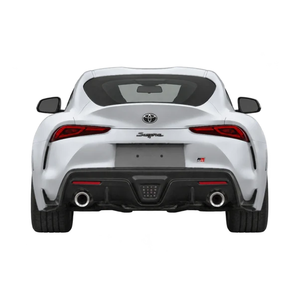 Toyota Supra 2020 باللون فضي، منظر من الخلف