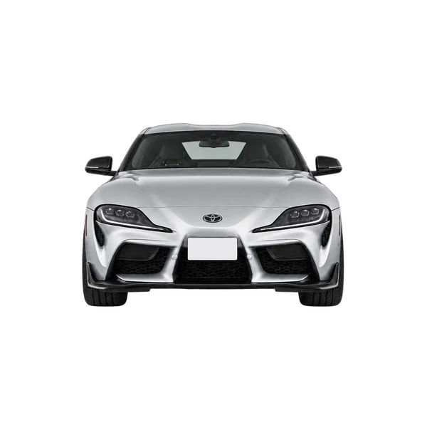 Toyota Supra 2025 باللون فضي، منظر أمامي