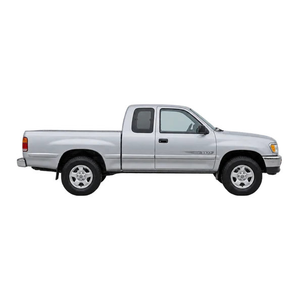 Toyota T100 1995 باللون فضي، منظر منظر جانبي (باتجاه اليمين)