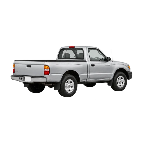 silver 1998 Toyota Tacoma rear three-quarter (facing left) view
