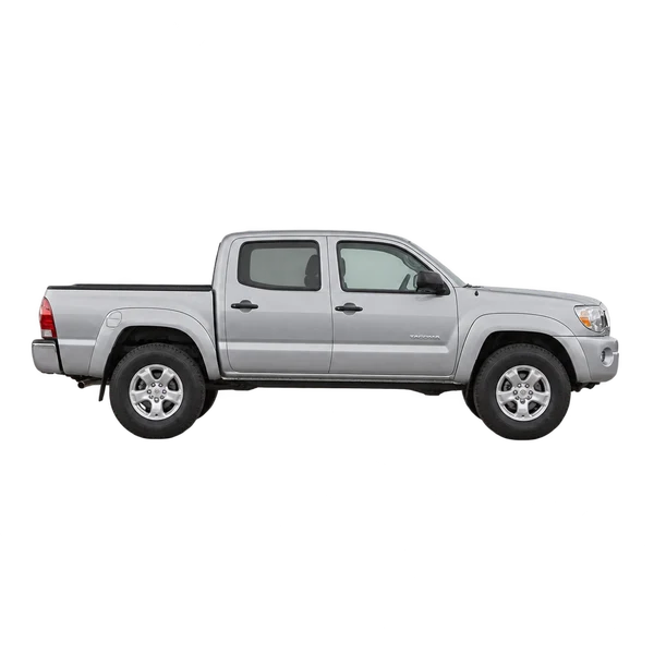 Toyota Tacoma 2014 باللون فضي، منظر منظر جانبي (باتجاه اليمين)