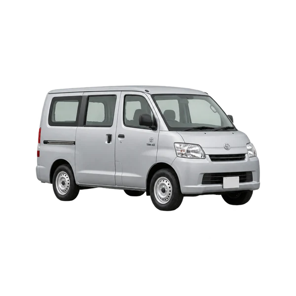 Toyota Townace 2020 باللون فضي، منظر منظر أمامي بزاوية ثلاثة أرباع (متجه لليسار)