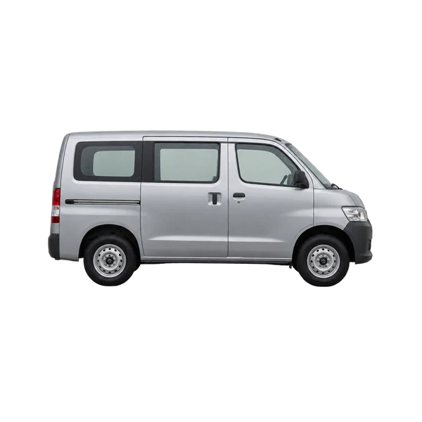 Toyota Townace 2025 باللون فضي، منظر منظر جانبي (باتجاه اليمين)