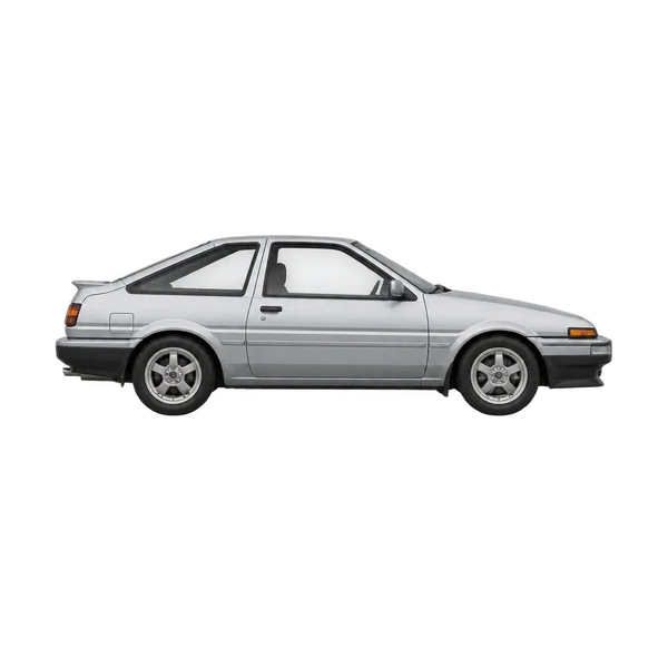 Toyota Trueno 2000 argent, vue profil (tourné vers la droite)