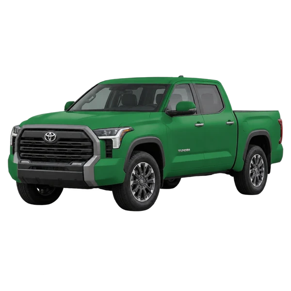 green 2022 Toyota Tundra front three-quarter (facing left) view