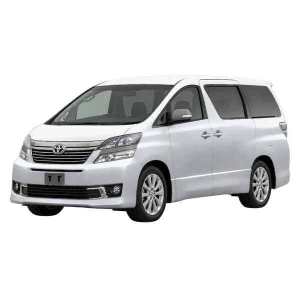 2014 Toyota Vellfire in Silber, Ansicht: Dreiviertelansicht vorne (nach links gerichtet)