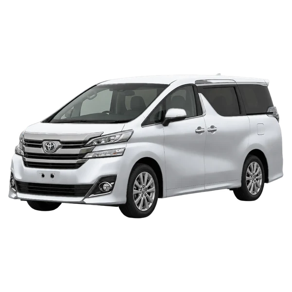 2015 Toyota Vellfire in Silber, Ansicht: Dreiviertelansicht vorne (nach links gerichtet)
