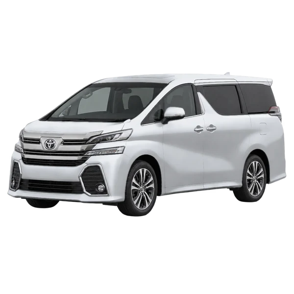 2016 Toyota Vellfire in Silber, Ansicht: Dreiviertelansicht vorne (nach links gerichtet)