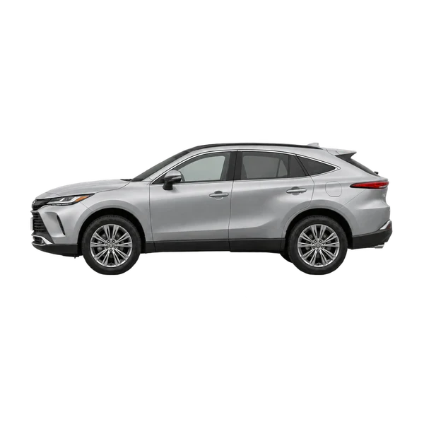 Toyota Venza 2025 باللون فضي، منظر جانبي (متجه إلى اليسار)