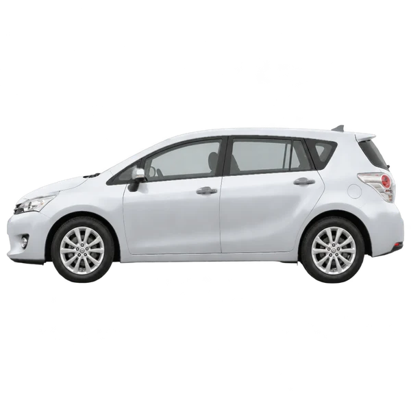 Toyota Verso 2015 prata, vista lateral (voltada para a esquerda)