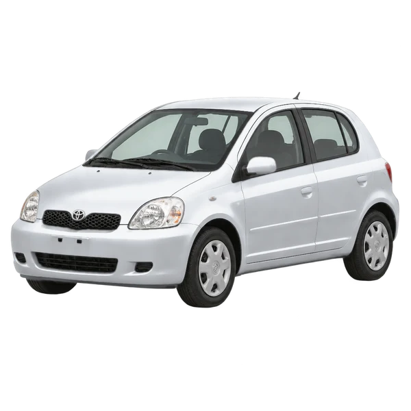 シルバーの2000 Toyota Vitz(フロントスリークォーター(左向き)ビュー)